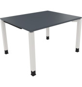 Schreibtisch All in One, manuell höhenverstellbar, 68-82cm (H), 120x100cm (BxT), rechteckig, lavagrau / weiß