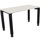 Schreibtisch All in One, manuell höhenverstellbar, 68-82cm (H), 120x60cm (BxT), rechteckig, weiß / anthrazit metallic