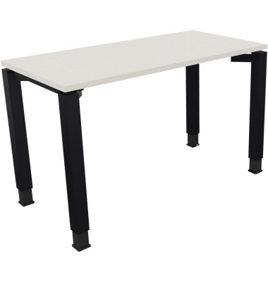 Schreibtisch All in One, manuell höhenverstellbar, 68-82cm (H), 120x60cm (BxT), rechteckig, weiß / anthrazit metallic Schreibtisch All in One, manuell höhenverstellbar, 68-82cm (H), 120x60cm (BxT), rechteckig, weiß / anthrazit metallic