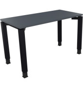 Schreibtisch All in One, manuell höhenverstellbar, 68-82cm (H), 120x60cm (BxT), rechteckig, lavagrau / anthrazit metallic