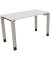 Schreibtisch All in One, manuell höhenverstellbar, 68-82cm (H), 120x60cm (BxT), rechteckig, weiß / silberaluminium