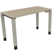 Schreibtisch All in One, manuell höhenverstellbar, 68-82cm (H), 120x60cm (BxT), rechteckig, eiche natur / silberaluminium