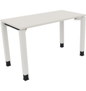 Schreibtisch All in One, manuell höhenverstellbar, 68-82cm (H), 120x60cm (BxT), rechteckig, weiß / weiß