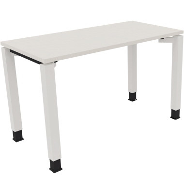 Schreibtisch All in One, manuell höhenverstellbar, 68-82cm (H), 120x60cm (BxT), rechteckig, weiß / weiß Schreibtisch All in One, manuell höhenverstellbar, 68-82cm (H), 120x60cm (BxT), rechteckig, weiß / weiß