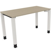 Schreibtisch All in One, manuell höhenverstellbar, 68-82cm (H), 120x60cm (BxT), rechteckig, eiche natur / weiß