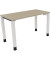 Schreibtisch All in One, manuell höhenverstellbar, 68-82cm (H), 120x60cm (BxT), rechteckig, eiche natur / weiß