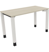 Schreibtisch All in One, manuell höhenverstellbar, 68-82cm (H), 120x60cm (BxT), rechteckig, akazie hell / weiß