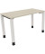 Schreibtisch All in One, manuell höhenverstellbar, 68-82cm (H), 120x60cm (BxT), rechteckig, akazie hell / weiß