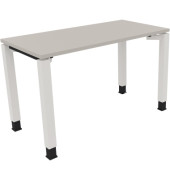 Schreibtisch All in One, manuell höhenverstellbar, 68-82cm (H), 120x60cm (BxT), rechteckig, lichtgrau / weiß