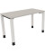 Schreibtisch All in One, manuell höhenverstellbar, 68-82cm (H), 120x60cm (BxT), rechteckig, lichtgrau / weiß