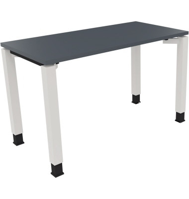 Schreibtisch All in One, manuell höhenverstellbar, 68-82cm (H), 120x60cm (BxT), rechteckig, lavagrau / weiß Schreibtisch All in One, manuell höhenverstellbar, 68-82cm (H), 120x60cm (BxT), rechteckig, lavagrau / weiß