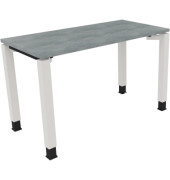 Schreibtisch All in One, manuell höhenverstellbar, 68-82cm (H), 120x60cm (BxT), rechteckig, beton hell / weiß