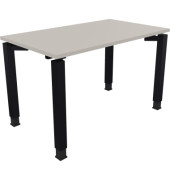 Schreibtisch All in One, manuell h&ouml;henverstellbar, 68-82cm (H), 120x70cm (BxT), rechteckig, lichtgrau / anthrazit metallic