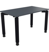 Schreibtisch All in One, manuell höhenverstellbar, 68-82cm (H), 120x70cm (BxT), rechteckig, lavagrau / anthrazit metallic