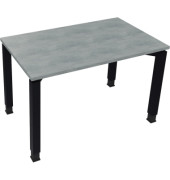 Schreibtisch All in One, manuell höhenverstellbar, 68-82cm (H), 120x70cm (BxT), rechteckig, beton hell / anthrazit metallic