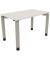 Schreibtisch All in One, manuell höhenverstellbar, 68-82cm (H), 120x70cm (BxT), rechteckig, weiß / silberaluminium