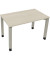 Schreibtisch All in One, manuell höhenverstellbar, 68-82cm (H), 120x70cm (BxT), rechteckig, akazie hell / silberaluminium