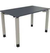 Schreibtisch All in One, manuell höhenverstellbar, 68-82cm (H), 120x70cm (BxT), rechteckig, lavagrau / silberaluminium
