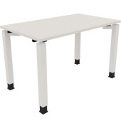 Schreibtisch All in One, manuell höhenverstellbar, 68-82cm (H), 120x70cm (BxT), rechteckig, weiß / weiß