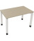 Schreibtisch All in One, manuell höhenverstellbar, 68-82cm (H), 120x70cm (BxT), rechteckig, eiche natur / weiß