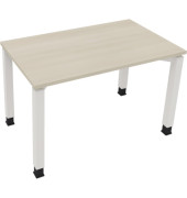 Schreibtisch All in One, manuell höhenverstellbar, 68-82cm (H), 120x70cm (BxT), rechteckig, akazie hell / weiß