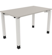 Schreibtisch All in One, manuell höhenverstellbar, 68-82cm (H), 120x70cm (BxT), rechteckig, lichtgrau / weiß
