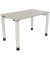 Schreibtisch All in One, manuell höhenverstellbar, 68-82cm (H), 120x70cm (BxT), rechteckig, lichtgrau / weiß