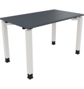 Schreibtisch All in One, manuell höhenverstellbar, 68-82cm (H), 120x70cm (BxT), rechteckig, lavagrau / weiß
