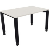 Schreibtisch All in One, manuell höhenverstellbar, 68-82cm (H), 120x80cm (BxT), rechteckig, weiß / anthrazit metallic