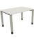Schreibtisch All in One, manuell höhenverstellbar, 68-82cm (H), 120x80cm (BxT), rechteckig, weiß / silberaluminium