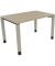 Schreibtisch All in One, manuell höhenverstellbar, 68-82cm (H), 120x80cm (BxT), rechteckig, eiche natur / silberaluminium