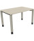 Schreibtisch All in One, manuell höhenverstellbar, 68-82cm (H), 120x80cm (BxT), rechteckig, akazie hell / silberaluminium
