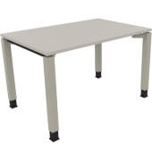 Schreibtisch All in One, manuell höhenverstellbar, 68-82cm (H), 120x80cm (BxT), rechteckig, lichtgrau / silberaluminium