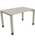 Schreibtisch All in One, manuell höhenverstellbar, 68-82cm (H), 120x80cm (BxT), rechteckig, lichtgrau / silberaluminium