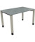Schreibtisch All in One, manuell höhenverstellbar, 68-82cm (H), 120x80cm (BxT), rechteckig, beton hell / silberaluminium
