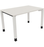 Schreibtisch All in One, manuell höhenverstellbar, 68-82cm (H), 120x80cm (BxT), rechteckig, weiß / weiß