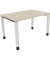 Schreibtisch All in One, manuell höhenverstellbar, 68-82cm (H), 120x80cm (BxT), rechteckig, akazie hell / weiß