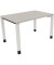 Schreibtisch All in One, manuell höhenverstellbar, 68-82cm (H), 120x80cm (BxT), rechteckig, lichtgrau / weiß