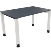 Schreibtisch All in One, manuell höhenverstellbar, 68-82cm (H), 120x80cm (BxT), rechteckig, lavagrau / weiß