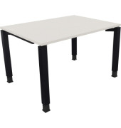 Schreibtisch All in One, manuell höhenverstellbar, 68-82cm (H), 120x90cm (BxT), rechteckig, weiß / anthrazit metallic