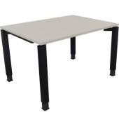 Schreibtisch All in One, manuell höhenverstellbar, 68-82cm (H), 120x90cm (BxT), rechteckig, lichtgrau / anthrazit metallic