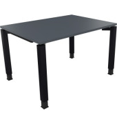 Schreibtisch All in One, manuell höhenverstellbar, 68-82cm (H), 120x90cm (BxT), rechteckig, lavagrau / anthrazit metallic