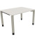 Schreibtisch All in One, manuell höhenverstellbar, 68-82cm (H), 120x90cm (BxT), rechteckig, weiß / silberaluminium