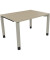 Schreibtisch All in One, manuell höhenverstellbar, 68-82cm (H), 120x90cm (BxT), rechteckig, eiche natur / silberaluminium