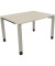 Schreibtisch All in One, manuell höhenverstellbar, 68-82cm (H), 120x90cm (BxT), rechteckig, akazie hell / silberaluminium