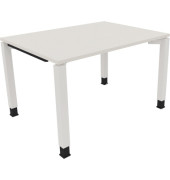 Schreibtisch All in One, manuell höhenverstellbar, 68-82cm (H), 120x90cm (BxT), rechteckig, weiß / weiß
