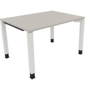 Schreibtisch All in One, manuell höhenverstellbar, 68-82cm (H), 120x90cm (BxT), rechteckig, lichtgrau / weiß