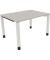 Schreibtisch All in One, manuell höhenverstellbar, 68-82cm (H), 120x90cm (BxT), rechteckig, lichtgrau / weiß
