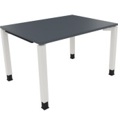 Schreibtisch All in One, manuell höhenverstellbar, 68-82cm (H), 120x90cm (BxT), rechteckig, lavagrau / weiß