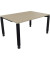 Schreibtisch All in One, manuell h&ouml;henverstellbar, 68-82cm (H), 140x100cm (BxT), rechteckig, eiche natur / anthrazit metallic